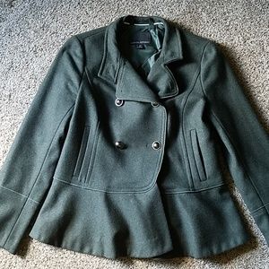 Banana Republic XS military peplum pea coat jacket
